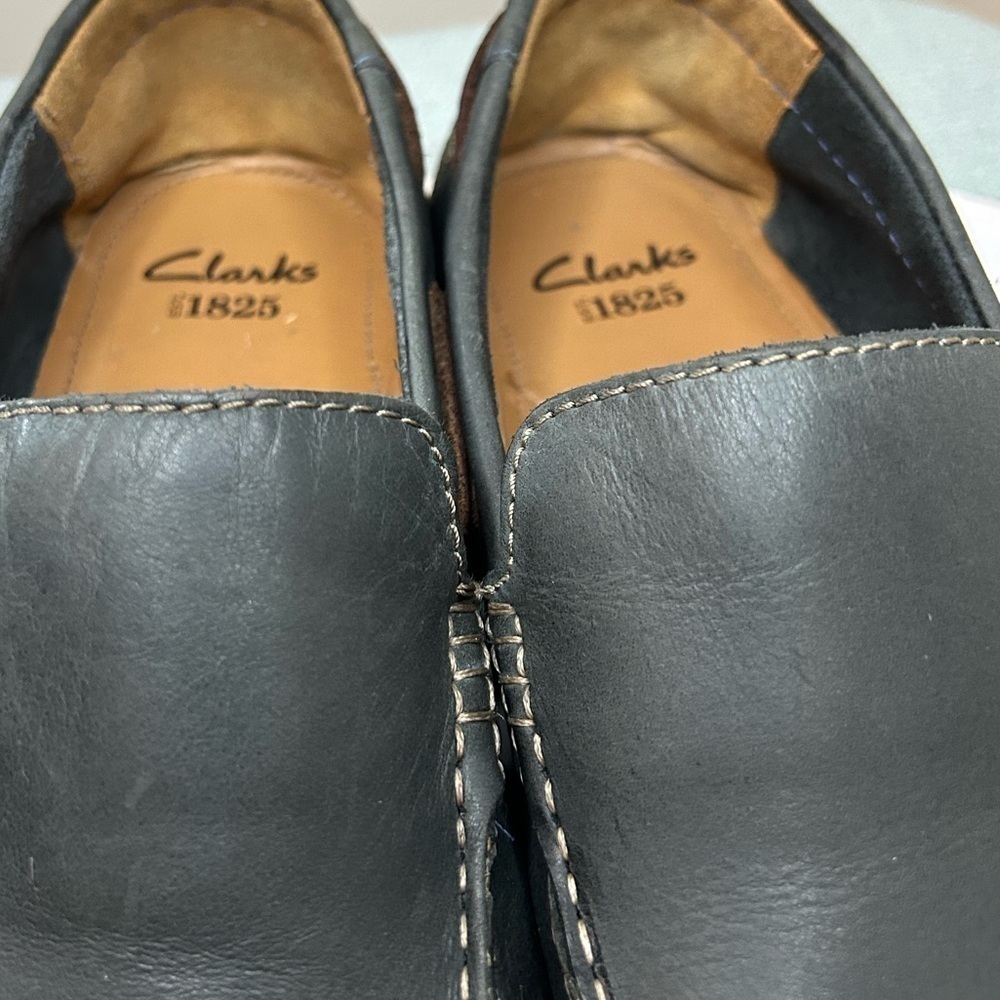 Clarks Kelan Lane Navy Leather Loafers Men’s Size 11 - Picture 10 of 14